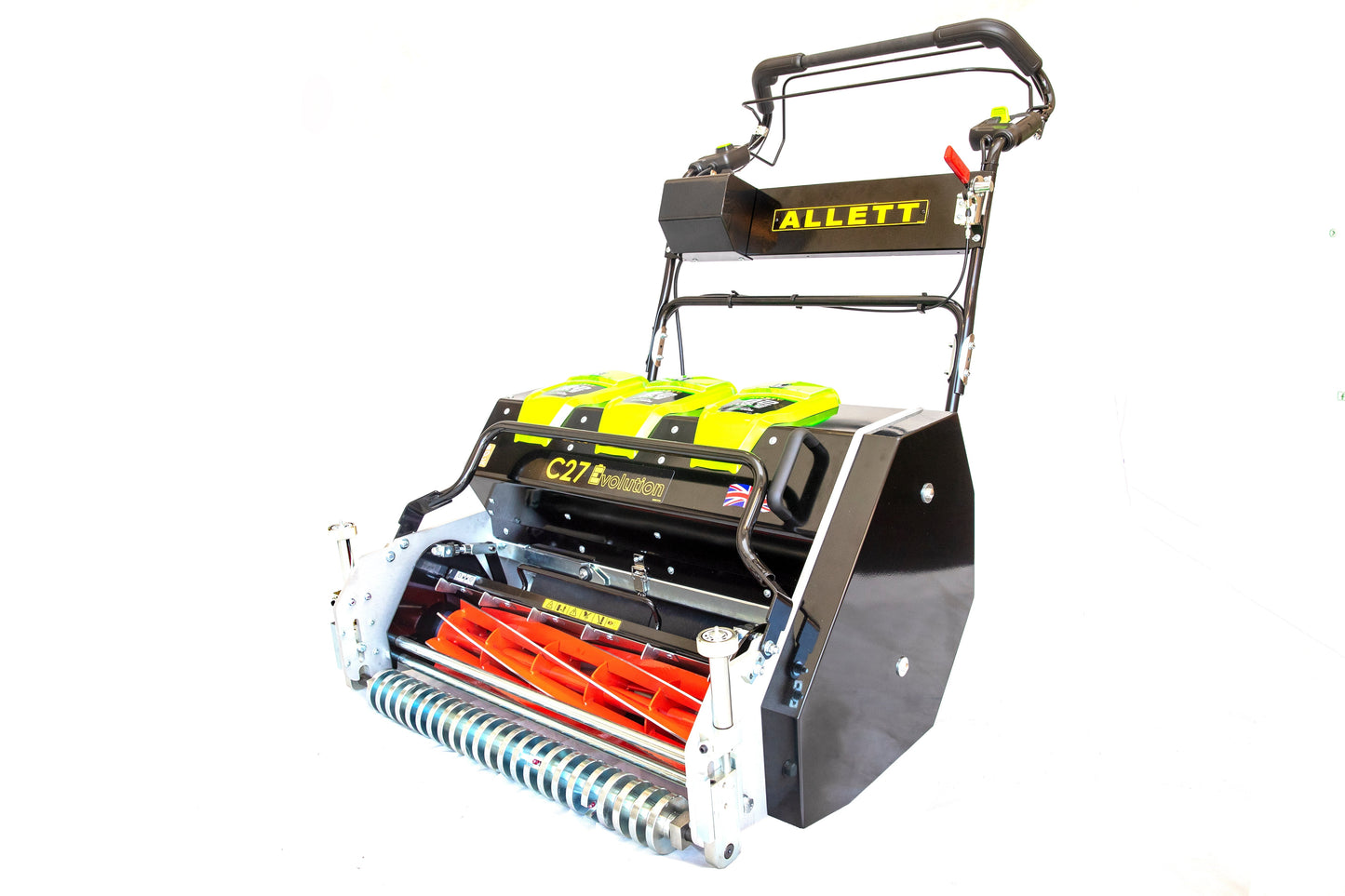 Allett C27E Evolution Battery Cylinder Reel Mower (Power-unit with Grassbox)