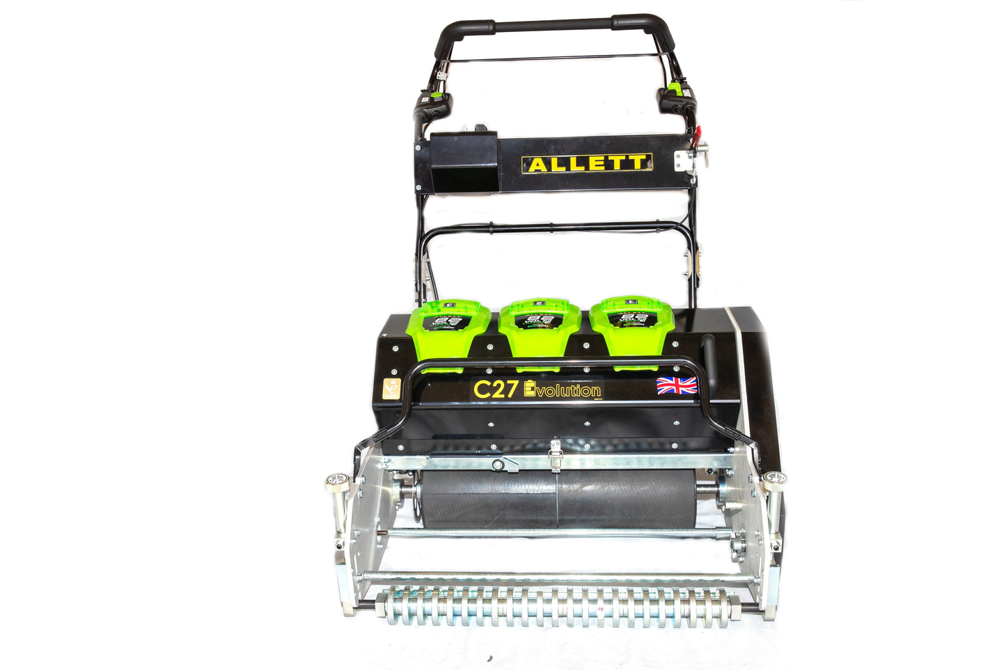 Allett C27E Evolution Battery Cylinder Reel Mower (Power-unit with Grassbox)