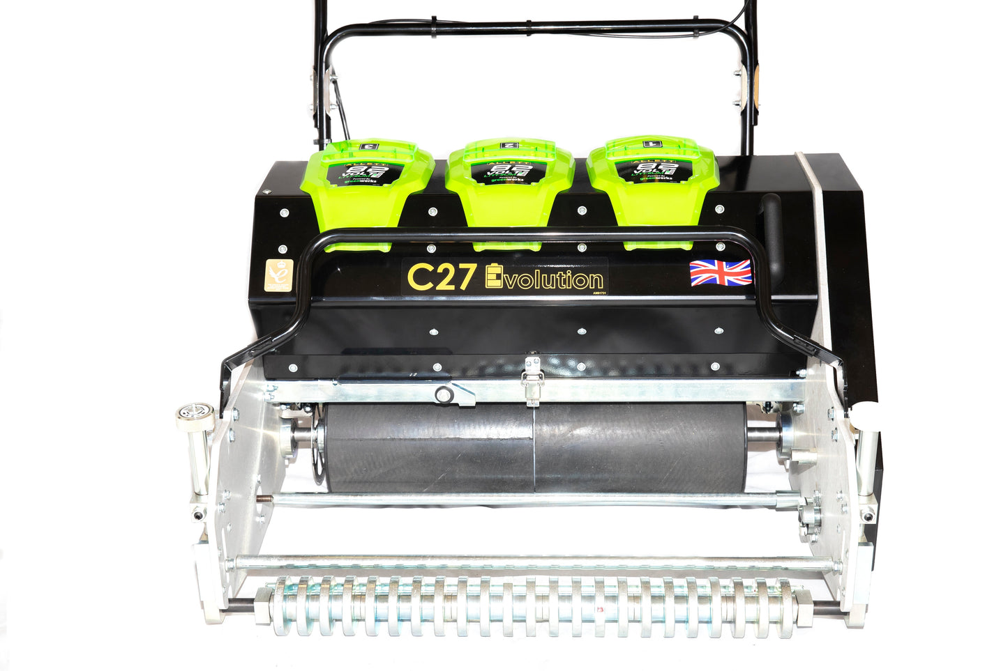 Allett C27E Evolution Battery Cylinder Reel Mower (Power-unit with Grassbox)