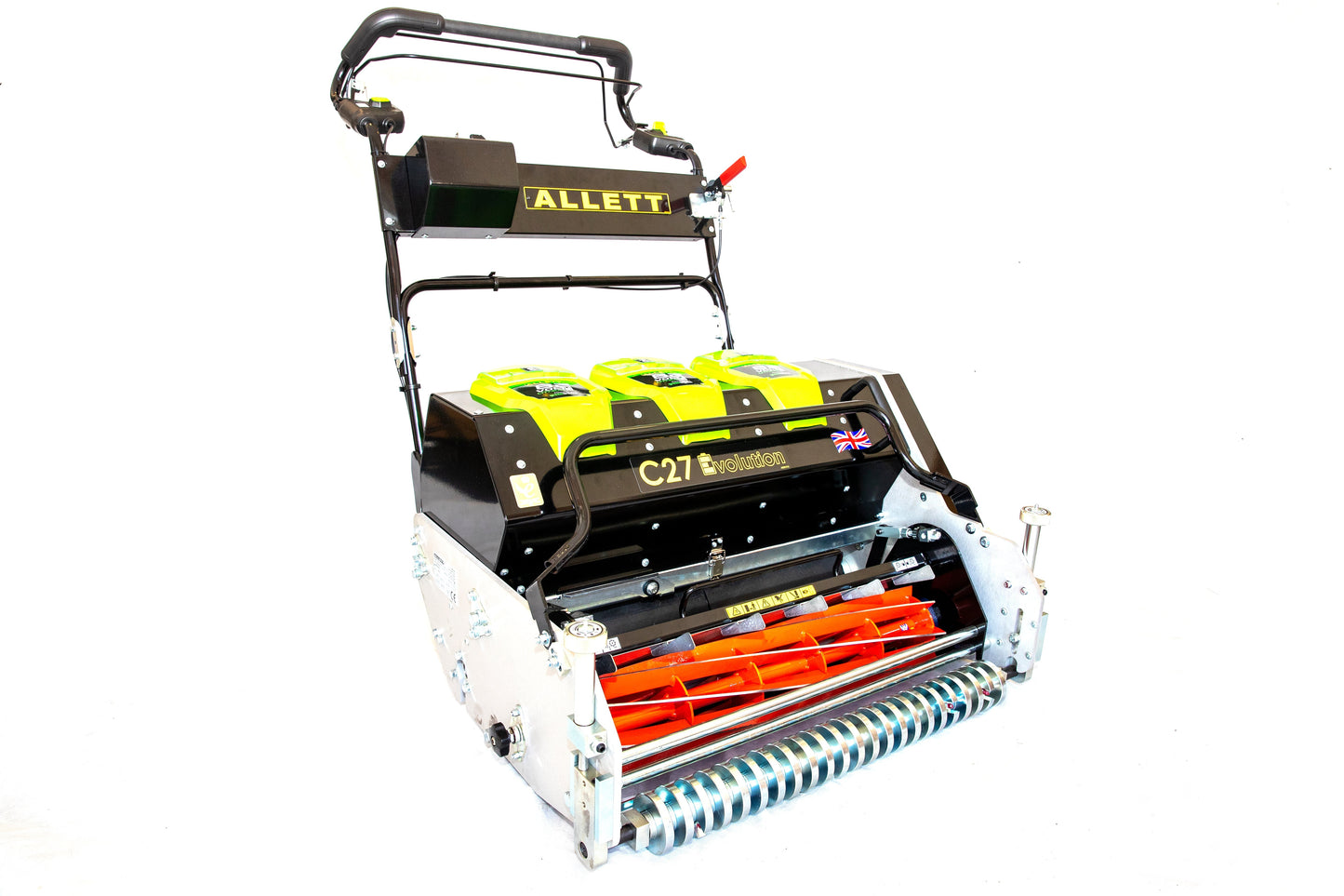 Allett C27E Evolution Battery Cylinder Reel Mower (Power-unit with Grassbox)