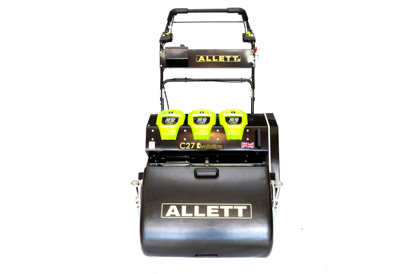 Allett C27E Evolution Battery Cylinder Reel Mower (Power-unit with Grassbox)