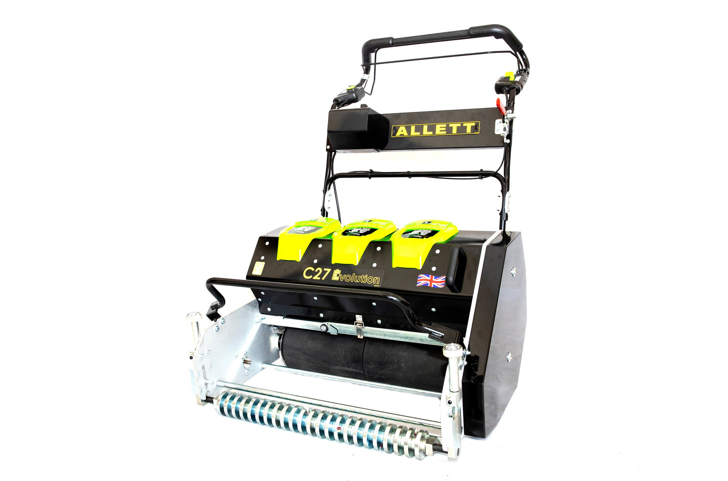 Allett C27E Evolution Battery Cylinder Reel Mower (Power-unit with Grassbox)