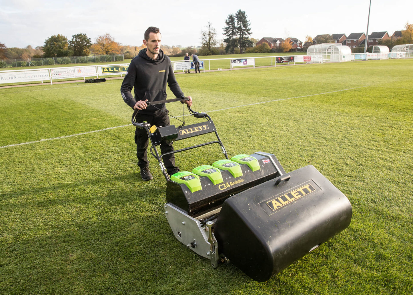 Allett C34 Evolution Battery Cylinder Reel Mower (Power-unit with Grassbox)