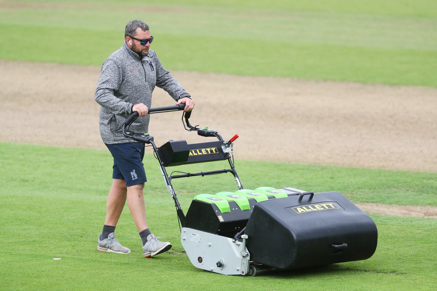 Allett C34 Evolution Battery Cylinder Reel Mower (Power-unit with Grassbox)